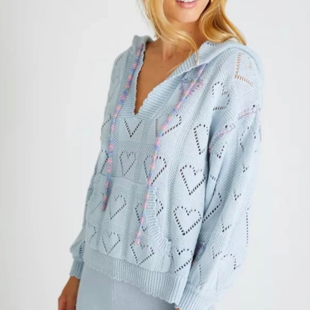 Loveshackfancy Meara heart crochet hoodie
